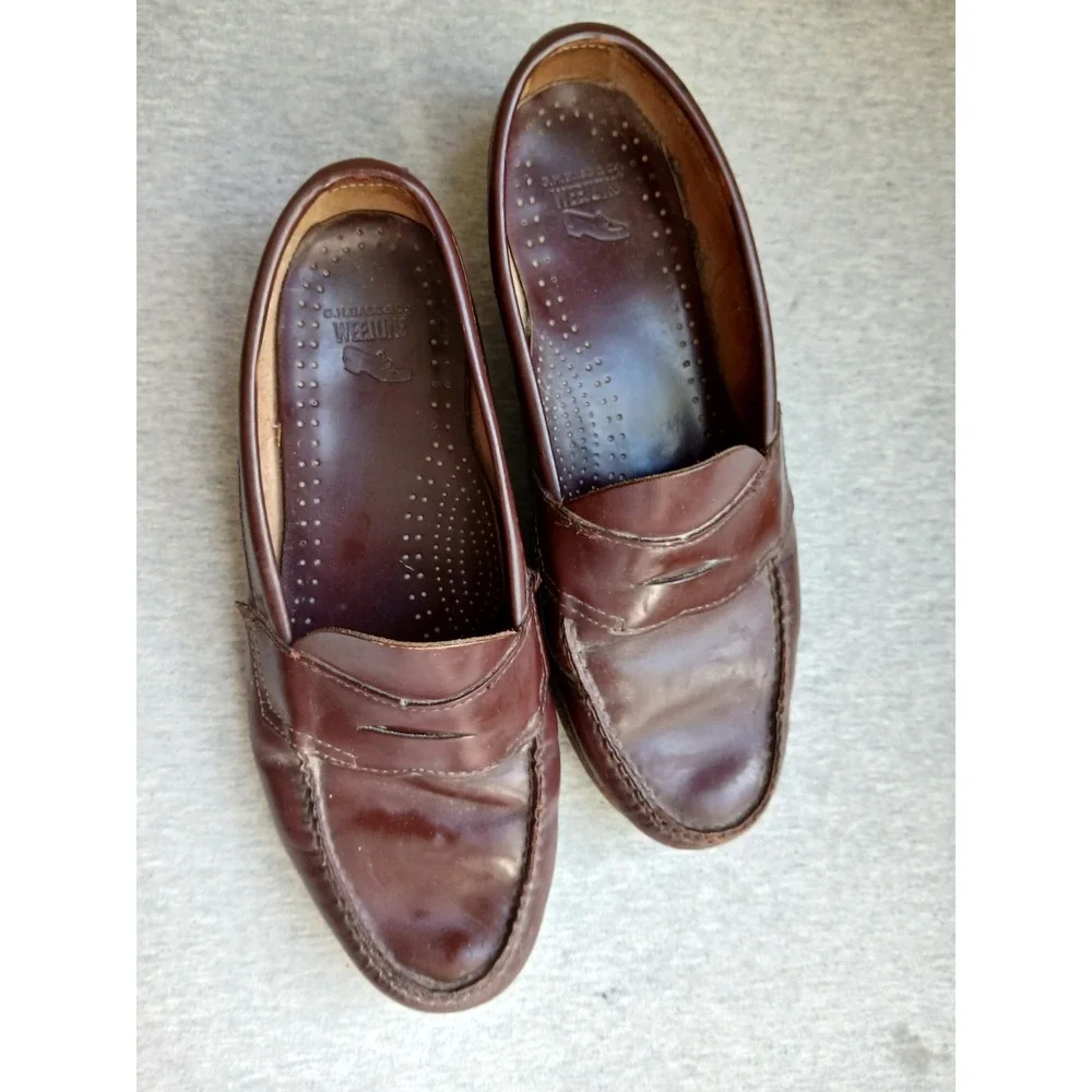 Bass Weejuns Mens 10.5 D Leather Oxblood Loafers Casual Work Dress Slip On